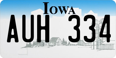 IA license plate AUH334