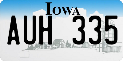 IA license plate AUH335