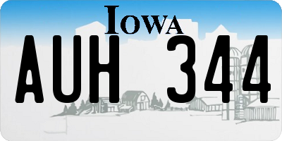 IA license plate AUH344