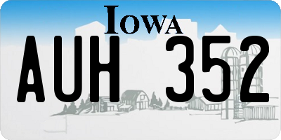 IA license plate AUH352