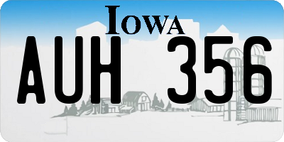 IA license plate AUH356