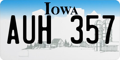 IA license plate AUH357