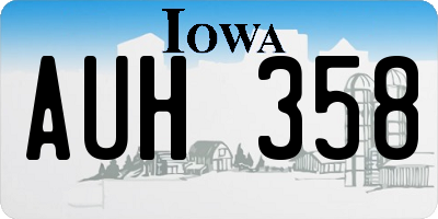 IA license plate AUH358