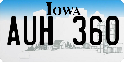 IA license plate AUH360