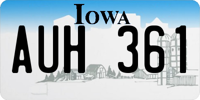 IA license plate AUH361