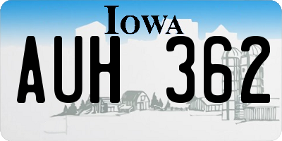 IA license plate AUH362