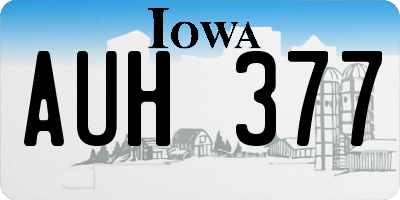 IA license plate AUH377