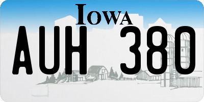 IA license plate AUH380