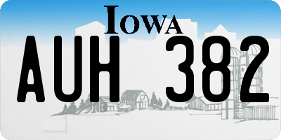 IA license plate AUH382