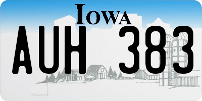 IA license plate AUH383