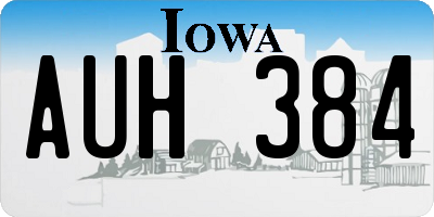 IA license plate AUH384