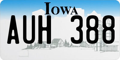 IA license plate AUH388