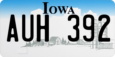 IA license plate AUH392