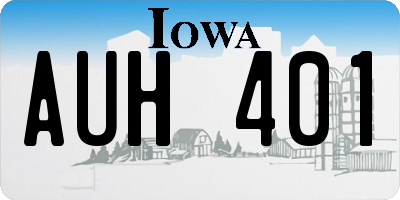 IA license plate AUH401