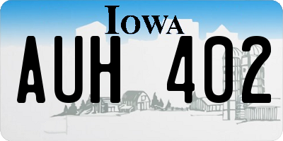 IA license plate AUH402