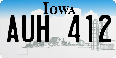IA license plate AUH412