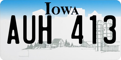 IA license plate AUH413