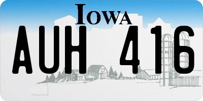 IA license plate AUH416
