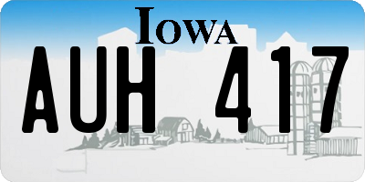IA license plate AUH417
