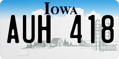 IA license plate AUH418