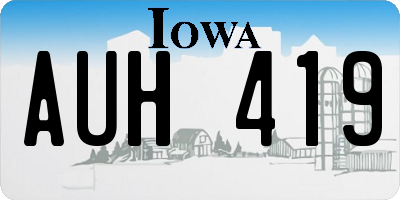 IA license plate AUH419