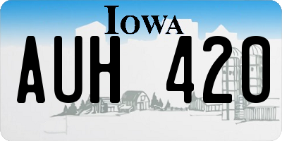 IA license plate AUH420
