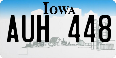 IA license plate AUH448