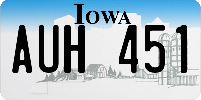 IA license plate AUH451