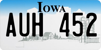 IA license plate AUH452