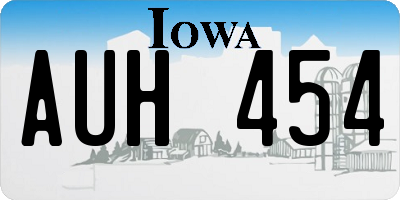 IA license plate AUH454