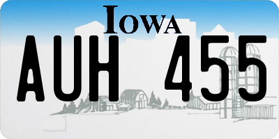 IA license plate AUH455