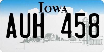 IA license plate AUH458