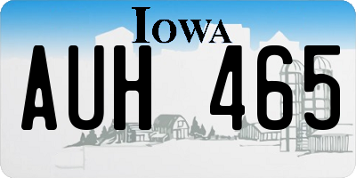IA license plate AUH465