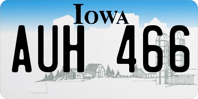 IA license plate AUH466