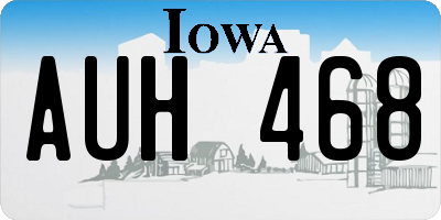 IA license plate AUH468