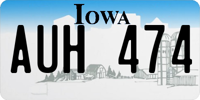 IA license plate AUH474