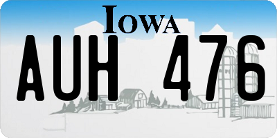 IA license plate AUH476