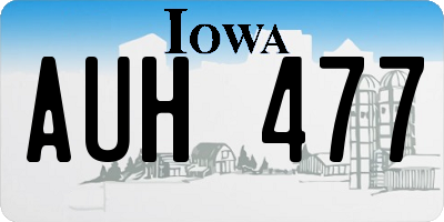 IA license plate AUH477