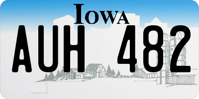 IA license plate AUH482
