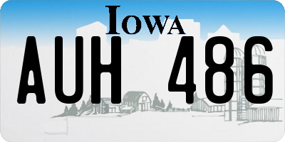 IA license plate AUH486