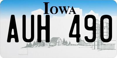 IA license plate AUH490
