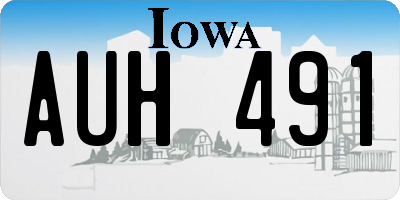 IA license plate AUH491