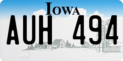 IA license plate AUH494
