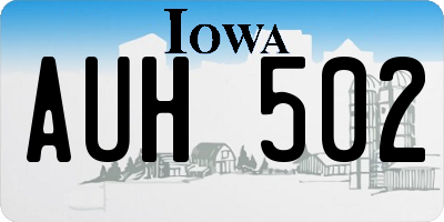 IA license plate AUH502