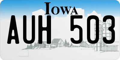 IA license plate AUH503