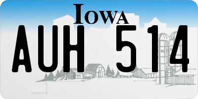 IA license plate AUH514