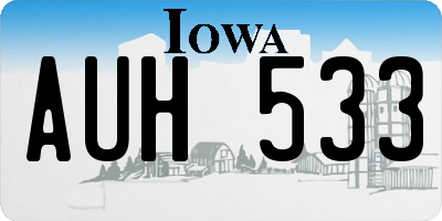 IA license plate AUH533