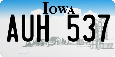 IA license plate AUH537