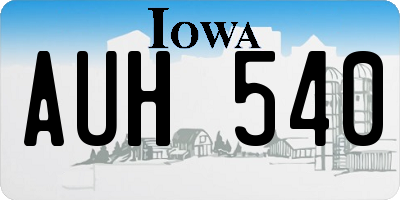 IA license plate AUH540