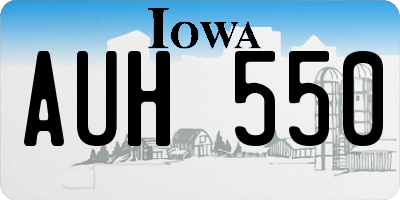 IA license plate AUH550